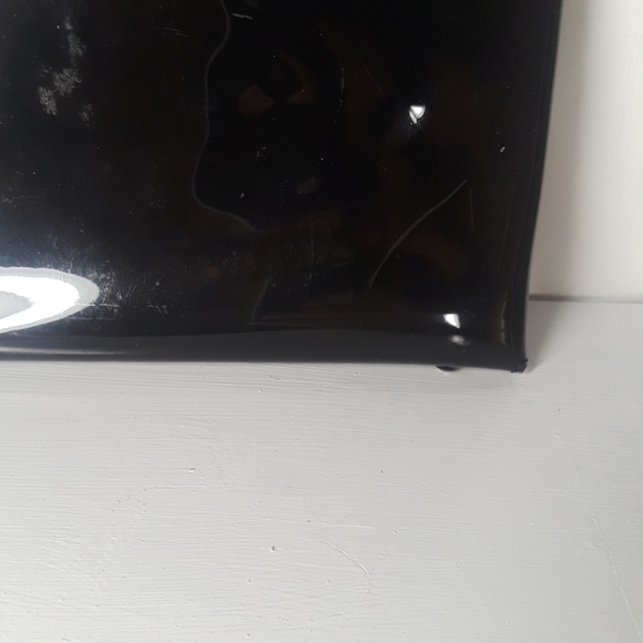 BCBGMAXAZRIA Rhinestone Black Semi Sheer Envelope Clutch NWT - Picture 4 of 13